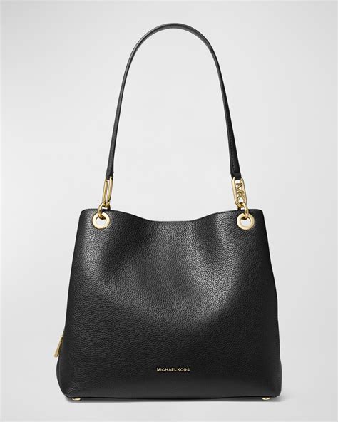 michael kors tote black leather|michael kors kensington large tote.